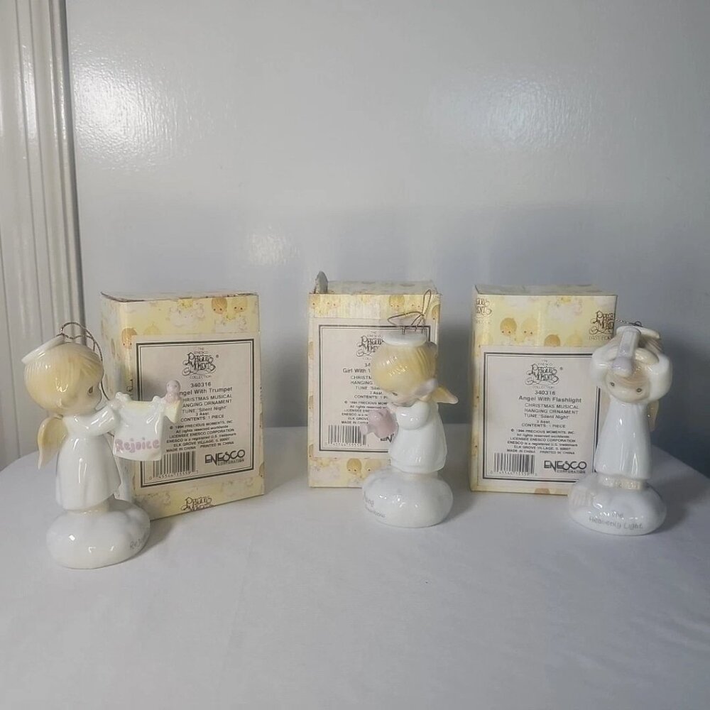 Precious Moments Musical Hanging Ornament W/Box-Lot of 3